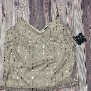 Sweet Rain Pink Sequin Spaghetti Strap Camisole